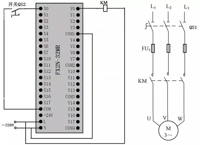 定时器与计数器组合延長(cháng)定时控制的PLC線(xiàn)路与梯形图